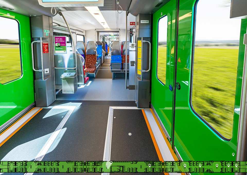 Virtueller Rundgang durch die S-Bahn Typ FLIRT 3XL